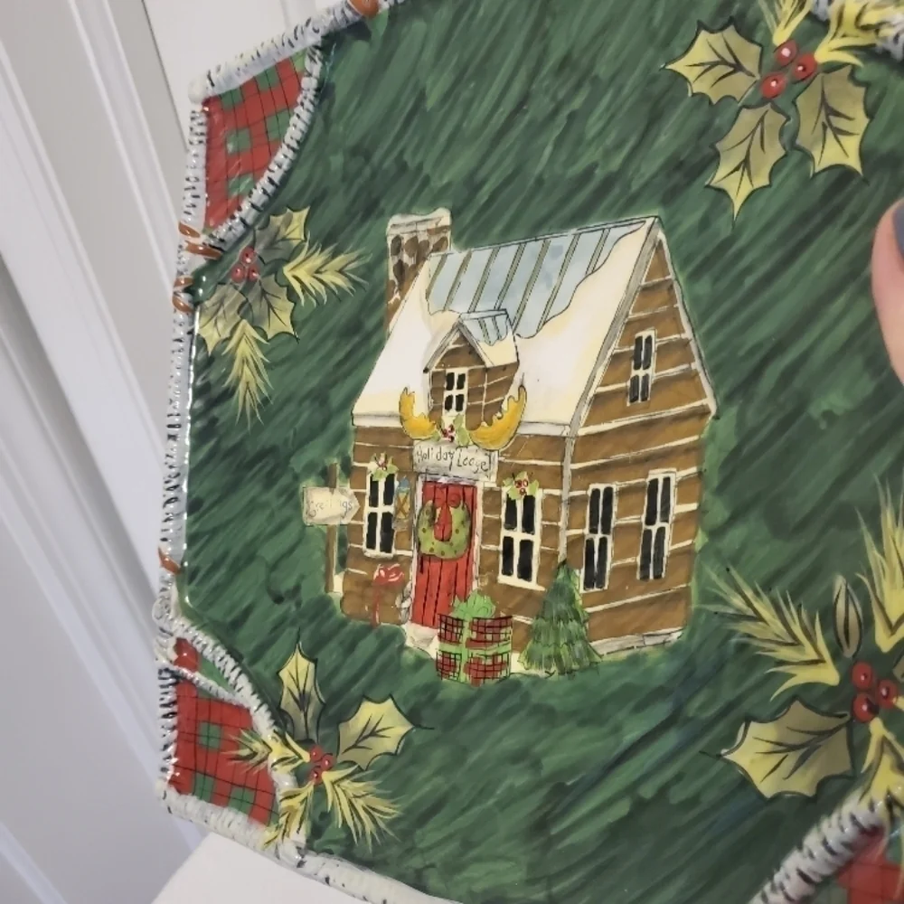 Certified International, Susan Winget Holiday Lodge Serving Plate 11.5
